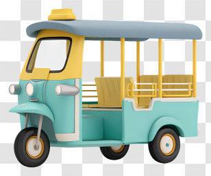 Thai Tuk Tuk - Cute Retro Tuk-Tuk Vehicle Transparent PNG