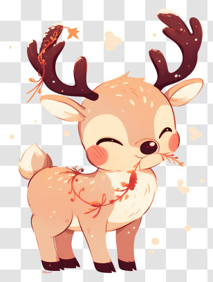 Cute Reindeer - Kawaii Baby Deer Illustration Transparent PNG