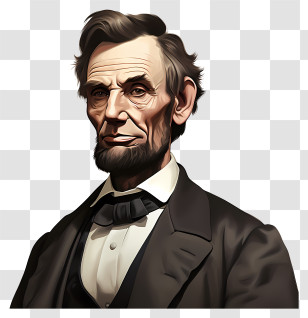 Realistic Style Abraham Lincoln - Illustration Of A Historical Figure In Formal Attire Transparent PNG