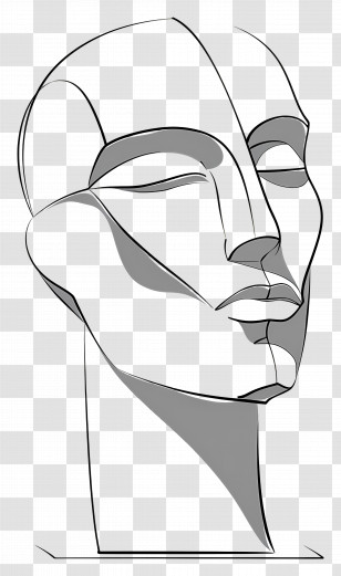 Stone Sculpture - Minimalist Stone Head Sculpture Transparent PNG