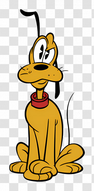 Pluto Dog - Yellow Dog With Red Collar Transparent PNG