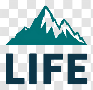 Life Logo - Mountain Logo With LIFE Text Transparent PNG