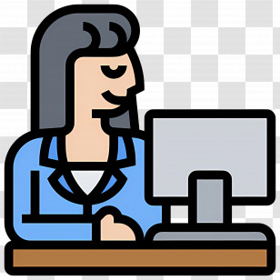 Business Woman - Office Worker At Desk Transparent PNG