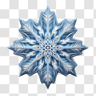Snowflake - Icy Blue Snowflake Design Representation Transparent PNG