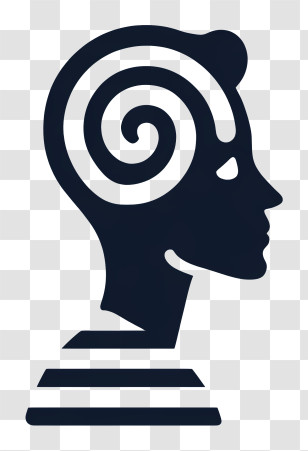 Calm Mind Logo - Abstract Head With Spiral Transparent PNG