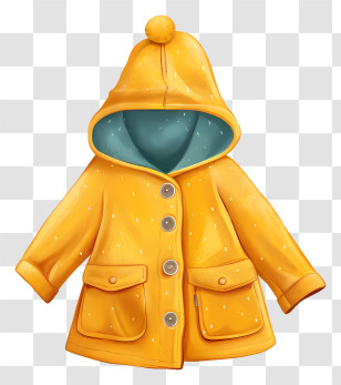 Raincoat - Yellow Raincoat With Hood Transparent PNG