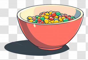 Cereal Bowl - Bowl Of Colorful Cereal Transparent PNG