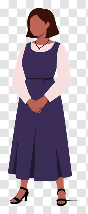 Woman Full Body - Elegant Woman In Purple Dress Transparent PNG