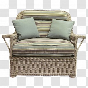 Wicker Chair Couch Cushion Furniture - Club - Ottoman Transparent PNG