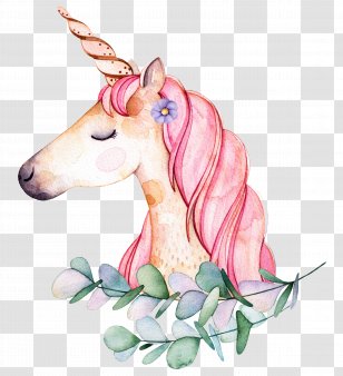 Throw Pillows Baby Unicorns Image Cuteness - Watercolor Painting - Unicorn Transparent PNG