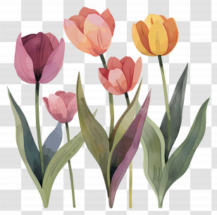 Tulips - Beautiful Tulip Flower Collection Transparent PNG