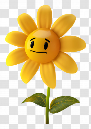 Flower - Sad Flower Cartoon Emoji Transparent PNG