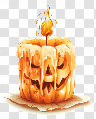 Burning Candle - Spooky Pumpkin Candle Transparent PNG