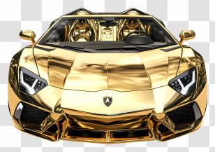 Golden Car - Luxury Golden Sports Car Transparent PNG