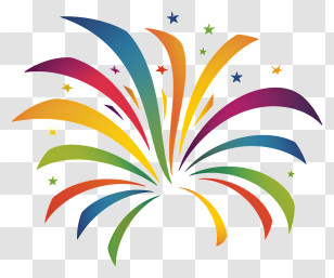 Firework - Colorful Fireworks Explosion Design Transparent PNG