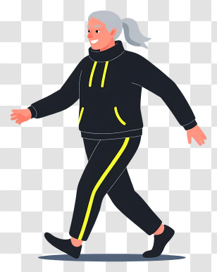 Older Woman Walking - Active Woman Walking Outdoors Transparent PNG
