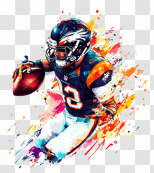 Super Bowl - Colorful Football Player Illustration Transparent PNG