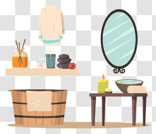 Bathroom - Cozy Bathroom With Spa Elements Transparent PNG