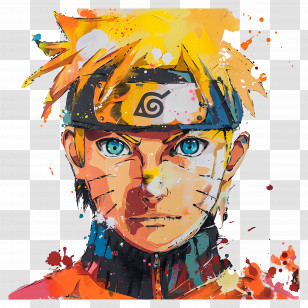 Oil Painting - Anime Character Watercolor Portrait Transparent PNG