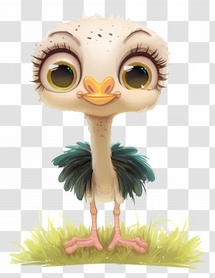 Cute Ostrich - Adorable Cartoon Ostrich Character Illustration Transparent PNG