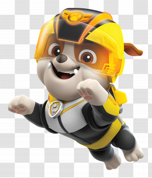 Paw Patrol - Cartoon Dog In Yellow Helmet Transparent PNG