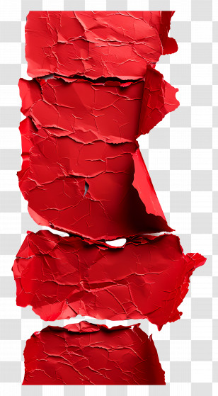 Red Torn Paper - Red Peeling Paint Texture Design Transparent PNG
