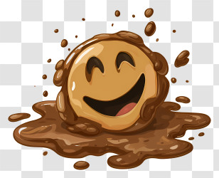 Mud Puddle - Happy Mud Face Cartoon Transparent PNG
