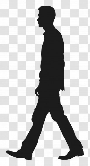 Walking Man Silhouette - Silhouette Of A Walking Man Transparent PNG