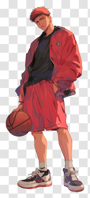 Slam Dunk - Stylish Basketball Player In Red Transparent PNG