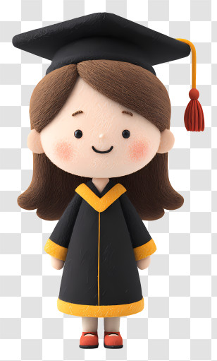 Girl In Graduation Costume - Graduate In Cap And Gown Transparent PNG
