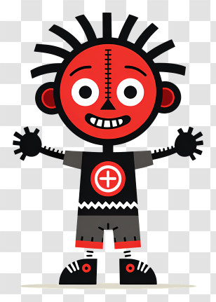 Voodoo Doll - Red Cartoon Doll Character Transparent PNG