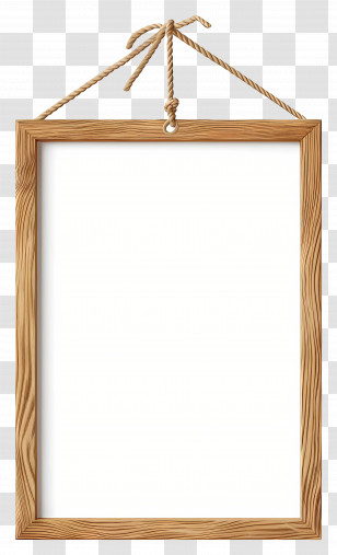 Photo Frame - Rustic Wooden Hanging Frame Illustration Transparent PNG