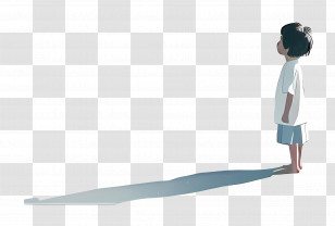 Child - Boy With Shadow Illustration Transparent PNG