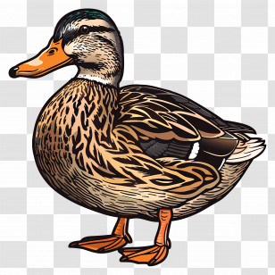 Duck - Illustration Of A Duck In Natural Colors Transparent PNG