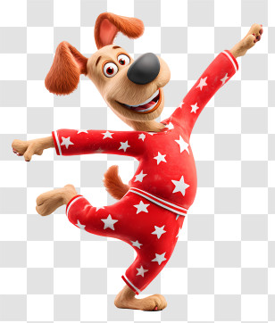 Dancing Dog - Dancing Dog In Red Pajamas Transparent PNG