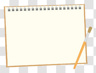 School Frame - Blank Sketchpad With Paintbrush Transparent PNG
