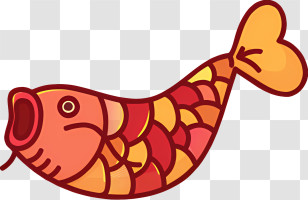 Icon - Red Cartoon Fish Transparent PNG