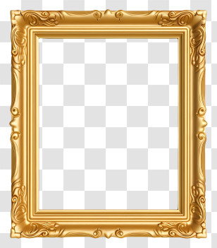Gold Frame - Ornate Golden Picture Frame Design Transparent PNG