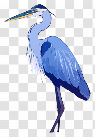 Heron - Illustration Of A Blue Heron Transparent PNG