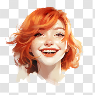 World Smile Day - Smiling Woman With Red Hair Transparent PNG