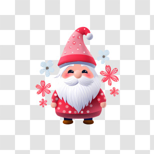 Christmas Gnome - Adorable Santa Claus Cartoon Illustration Transparent PNG