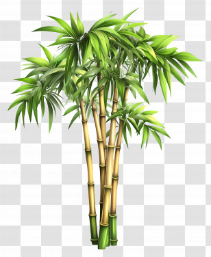 Giant Bamboo - Green Bamboo Stalks Illustration Transparent PNG