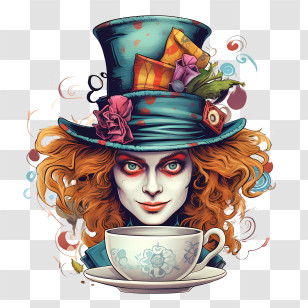 Mad Hatter Day - Mad Hatter With Teacup Transparent PNG