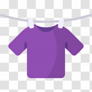 Hanging Cloth - Purple Shirt On Clothesline Transparent PNG