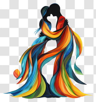 Reconciliation Day - Colorful Abstract Couple Silhouette Transparent PNG