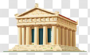 Parthenon Building Icon - Ancient Greek Temple Illustration Transparent PNG