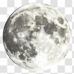 Cute Moon - Detailed Image Of A Full Moon Transparent PNG