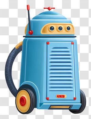 Ai Vacuum Cleaner - Cute Blue Robot Transparent PNG