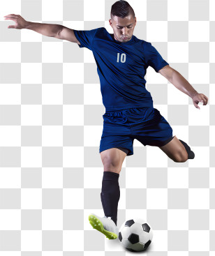 Sports - Soccer Player Kicking Ball Transparent PNG