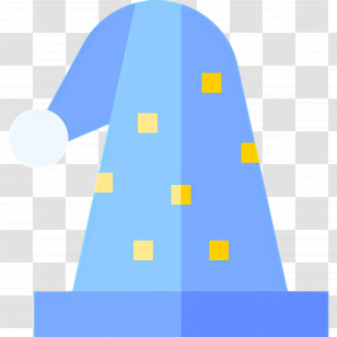 Sleeping Cap - Blue Sleep Hat With Yellow Dots Transparent PNG